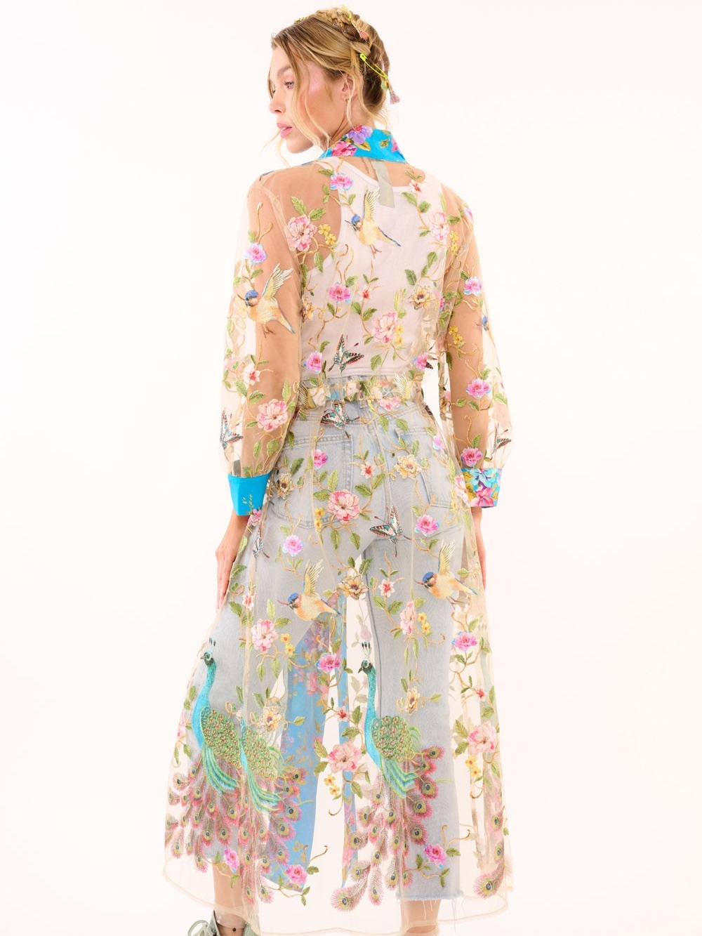 Aratta Garden of Eden Embroidered Mesh Kimono, NWT, $269 MSRP - Picture 5 of 15